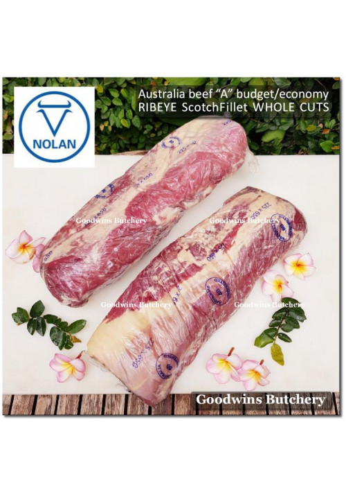 Beef Cuberoll Scotch-Fillet RIBEYE frozen Australia A eco/budget whole cuts brand NOLAN ECCO 3-4 kg/pc (price/kg)